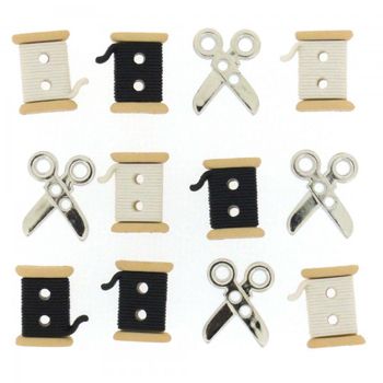 Boton decorativo 6942 sew cute spools/scissors-BD0150