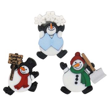 Boton decorativo 7493  roly poly snowmen-BD0254
