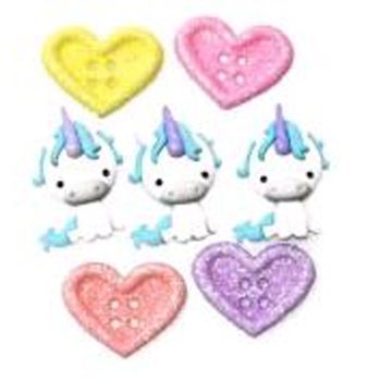 Boton decorativo 10520 unicorn love (10276)-BD0401