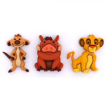 Boton decorativo 9513 simba  timon and pumbaa  disney-BD0440