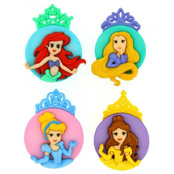 Boton decorativo 7745 princesas disney 4 botones-BD0450