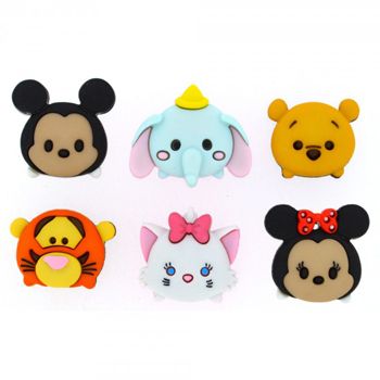 Boton decorativo 9085 tsum tsum caritas disney 6 botones-BD0451