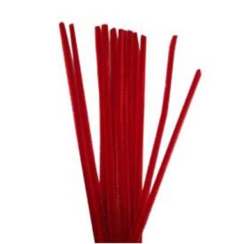 Chenille rojo  100 pzas.-CH0003