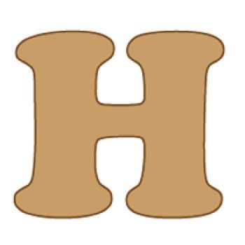 Letra h cooper mini 4 x 6 cms.-HC