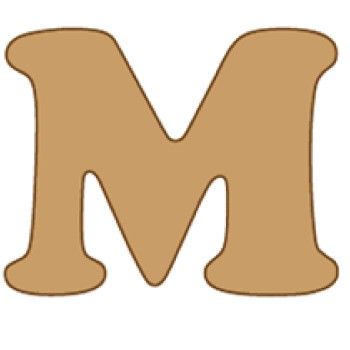 Letra m cooper mini 4 x 6 cms.-MC