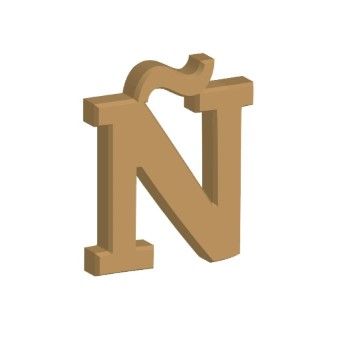 Letra ã‘ 12cm x 12mm tipografia chaparra-MD0246