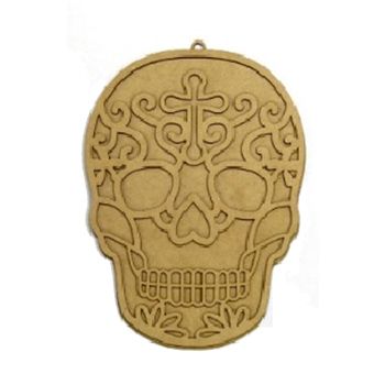 Vitral calavera cruz-MD0487