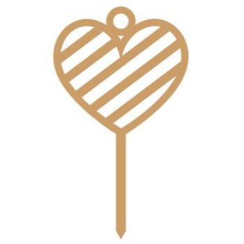 Cake topper corazon rayas 7 x 12 cm-MD0599