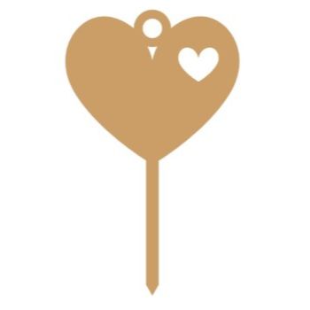 Cake topper corazon corazon 7 x 11.6 cm-MD0600