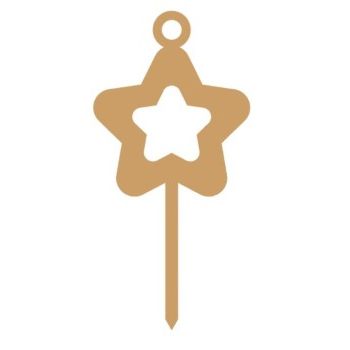 Cake topper estrella 6.2 x 12.7 cm-MD0602