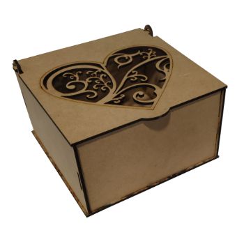 Alhajero cuadrado corazon grecas grande 15 x 15 x 8.5 cm.-MD0689