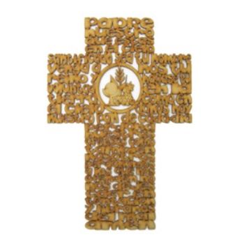 Cruz padre nuestro con figura caliz 28 cms x 19 cms-ML0774