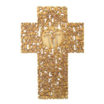 Cruz padre nuestro con figura cristo 28 cms x 19 cms-ML0775