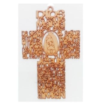 Cruz dios te salve con virgen grande 30 cms x 19.5 cms-ML1027
