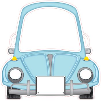 Vocho grande pintado azul 115 cms x 118 cms-ML1071