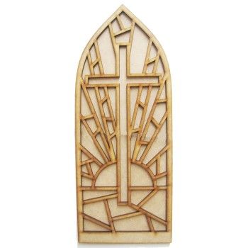 Cruz ventanal tipo vitral 29 cms x 10.5 cms-ML1152