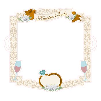 Marco boda madera laser impreso 100 cms x 110 cms-ML1156