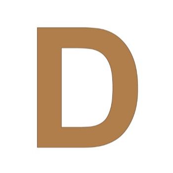 Letra d 21cm x 3mm tipografia arial-ML1161