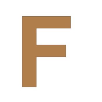 Letra f 21cm x 3mm tipografia arial-ML1163