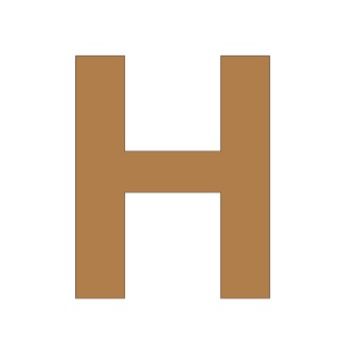 Letra h 21cm x 3mm tipografia arial-ML1165