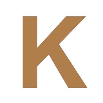 Letra k 21cm x 3mm tipografia arial-ML1168