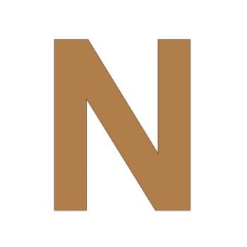 Letra n 21cm x 3mm tipografia arial-ML1171