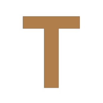 Letra t 21cm x 3mm tipografia arial-ML1178