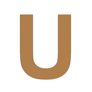 Letra u 21cm x 3mm tipografia arial-ML1179