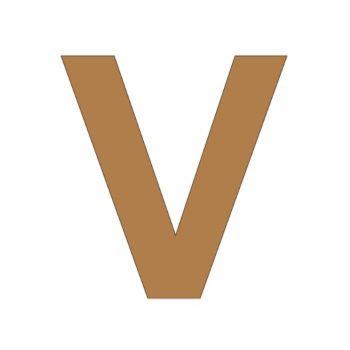 Letra v 21cm x 3mm tipografia arial-ML1180