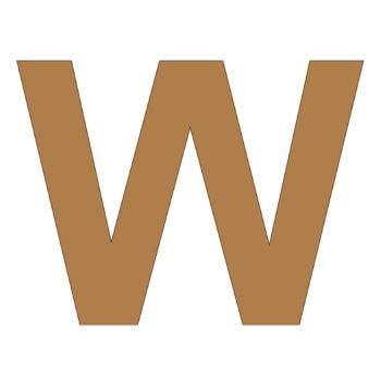 Letra w 21cm x 3mm tipografia arial-ML1181