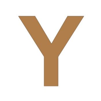 Letra y 21cm x 3mm tipografia arial-ML1183