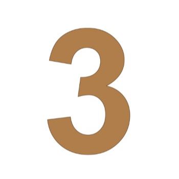 Numero 3 21cm x 3mm tipografia arial-ML1191