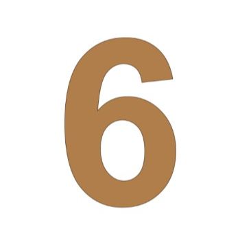 Numero 6 21cm x 3mm tipografia arial-ML1194