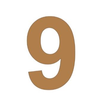 Numero 9 21cm x 3mm tipografia arial-ML1197