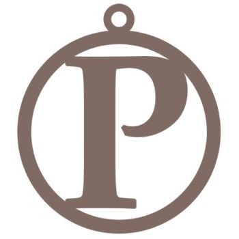 Letra p 10cm x 11cm tipografia palatino-ML1214