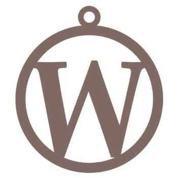 Letra w 10cm x 11cm tipografia palatino-ML1221