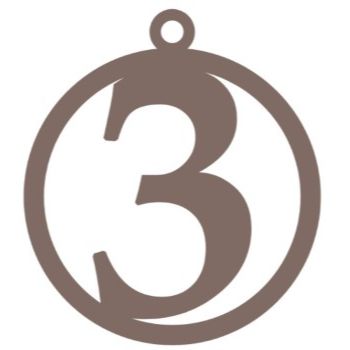 Numero 3 10cm x 11cm tipografia palatino-ML1231