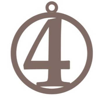 Numero 4 10cm x 11cm tipografia palatino-ML1232