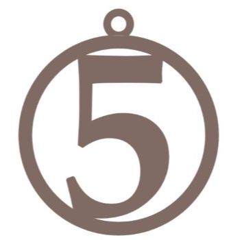 Numero 5 10cm x 11cm tipografia palatino-ML1233