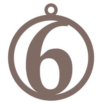 Numero 6 10cm x 11cm tipografia palatino-ML1234