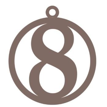 Numero 8 10cm x 11cm tipografia palatino-ML1236