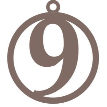 Numero 9 10cm x 11cm tipografia palatino-ML1237