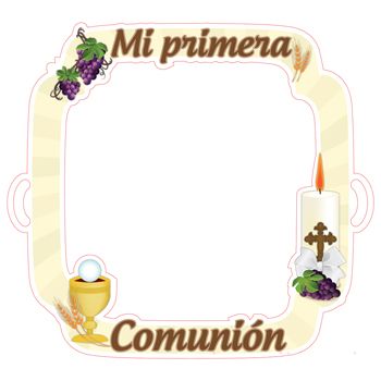 Marco mi primera comunion madera 95.5 cms x 87.5 cms-ML1239