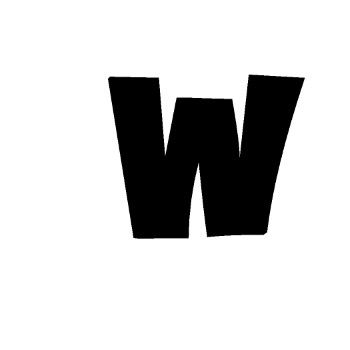 Letra w 10 cm tipografia floraless-ML1356