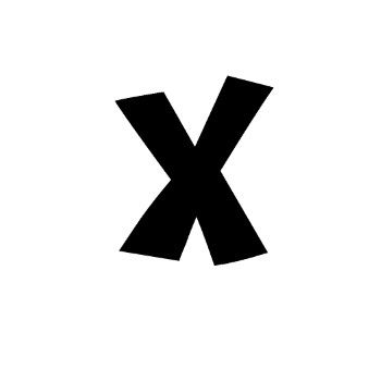 Letra x 10 cm tipografia floraless-ML1357