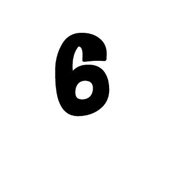 Numero 6 10 cm tipografia floraless-ML1365