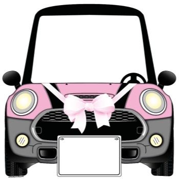 Mini cooper pintado rosa 118 cms x 115 cms-ML1511