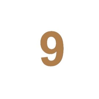 Numero 9 arial mini 3.5 cms-ML1578