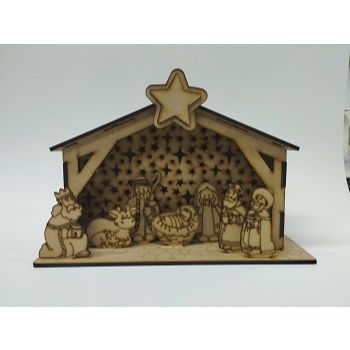 Pesebre y nacimiento 34.3 x 38  cms-MLN948