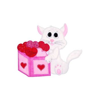 Molde no.178 gato con cubo de corazones                     -MO0177